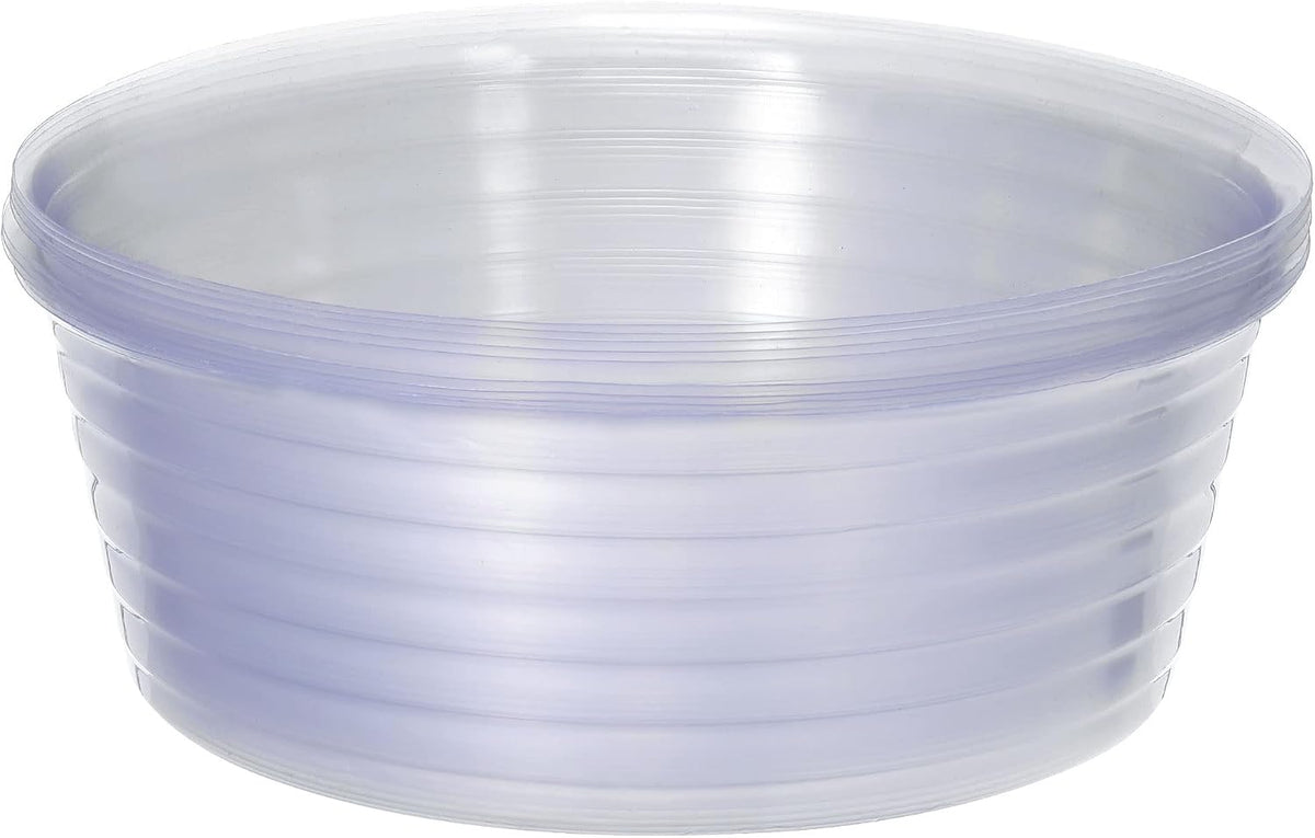 MECCANIXITY Plant Pot Saucer 10 Inch Plastic round Deepened Flower Drip Tray for Indoor Outdoor, Clear Pack of 10