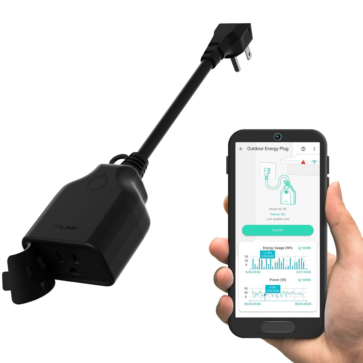 Yolink Outdoor Smart Energy Plug, 15A, YS6803
