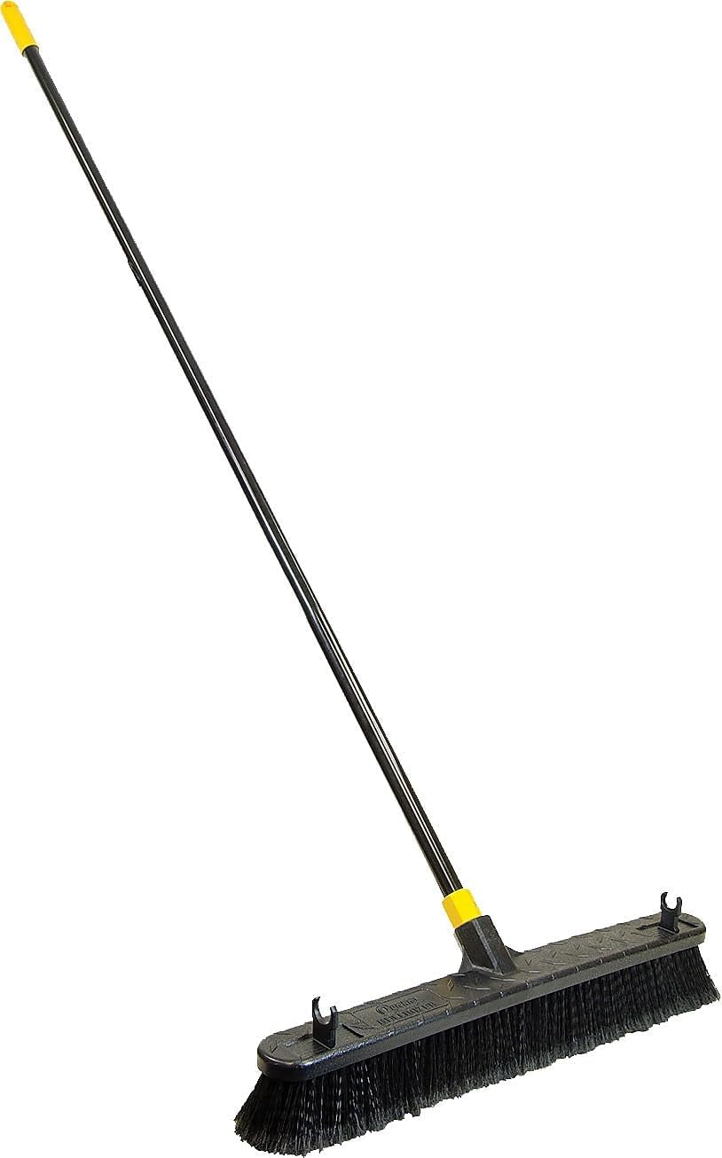 Quickie Bulldozer Smooth Surface Push Broom, 24-Inch, Black