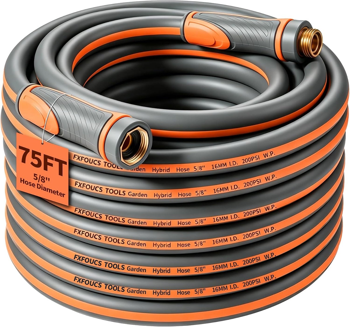 Garden Hose 75Ft X 5/8", Heavy Duty Water Hose, Kink Resistant
