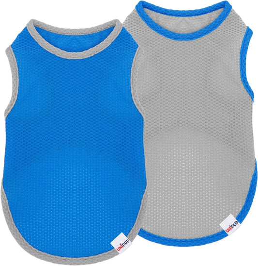 2 Pack Cooling Shirts for Dogs, Lightweight Mesh Breathable Dog Shirt for Small Dogs Boy, Sun-Protection Sleeveless Shirts for Dog&Cat Puppy Vest Pet Apparel P23ST00602M