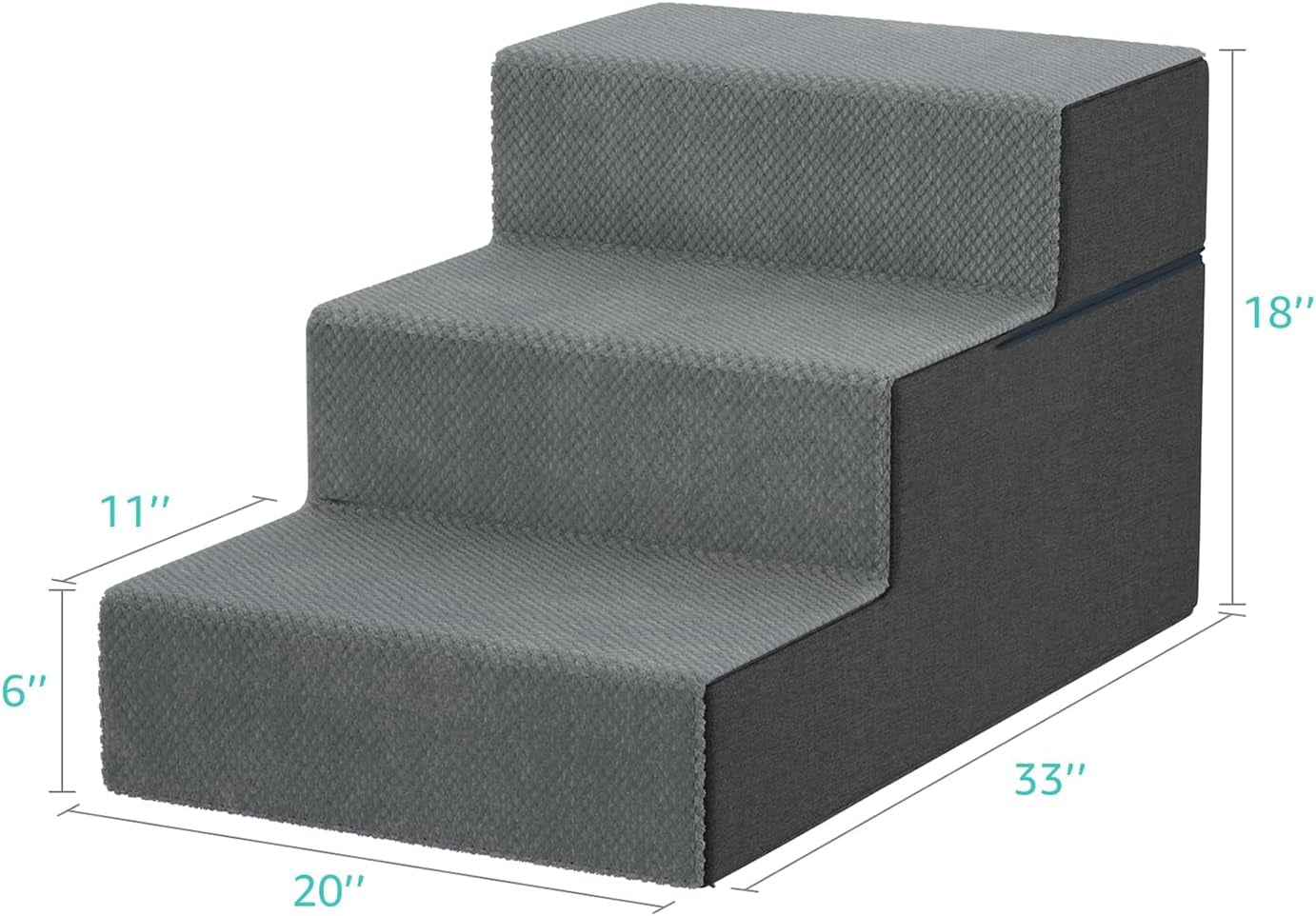 YENING Large Dog Stairs for High Beds - Extra Wide Pet Steps for Large Dogs to Get on Tall Bed 3 Deep Step Cat Ramp for Couch