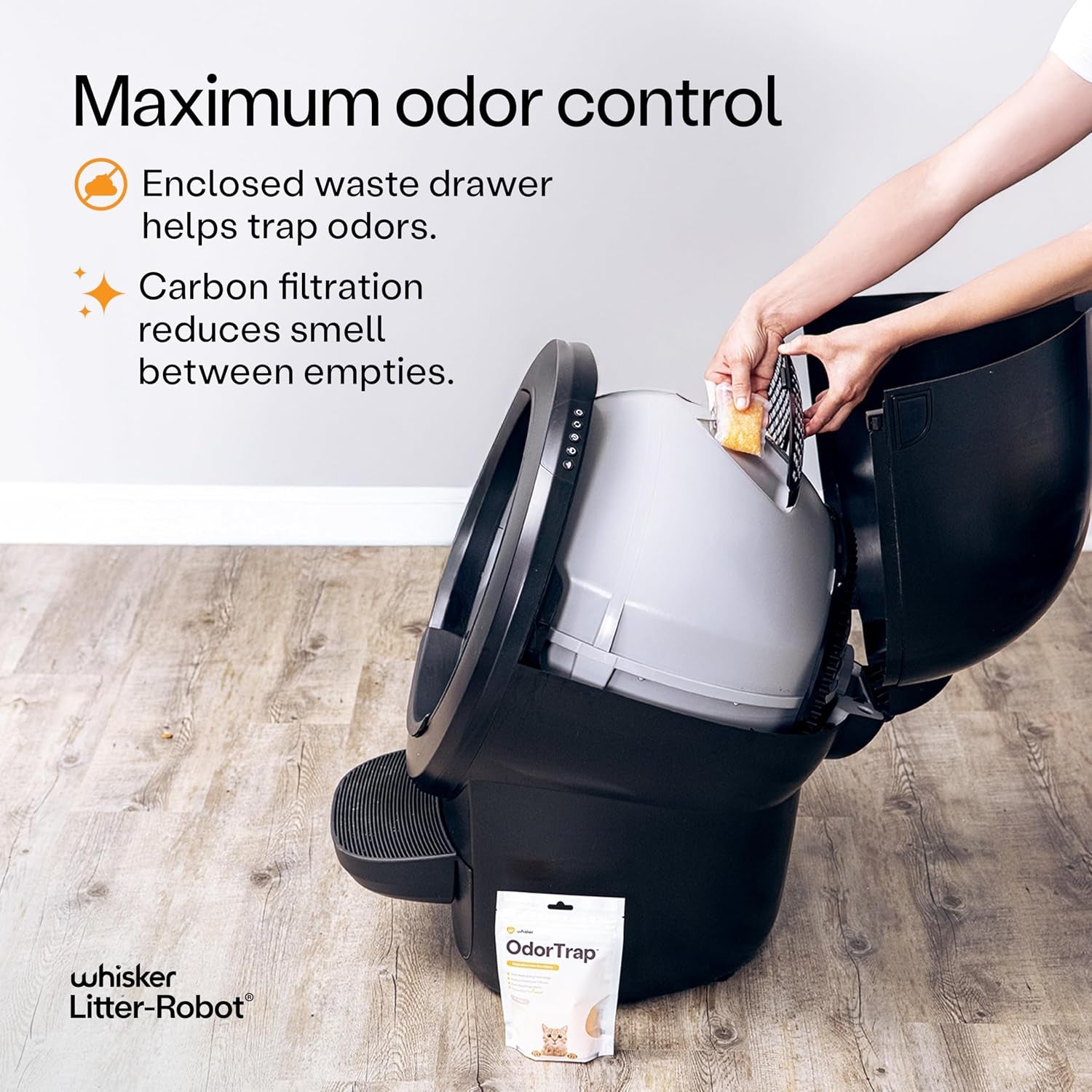 Whisker Litter-Robot 4 Supply Bundle, Black - Automatic, Self-Cleaning Cat Litter Box, Includes Litter-Robot 4, 3 Odortrap Refills, 10 Liners, 30 Cleaner Wipes, & 2 Carbon Filters