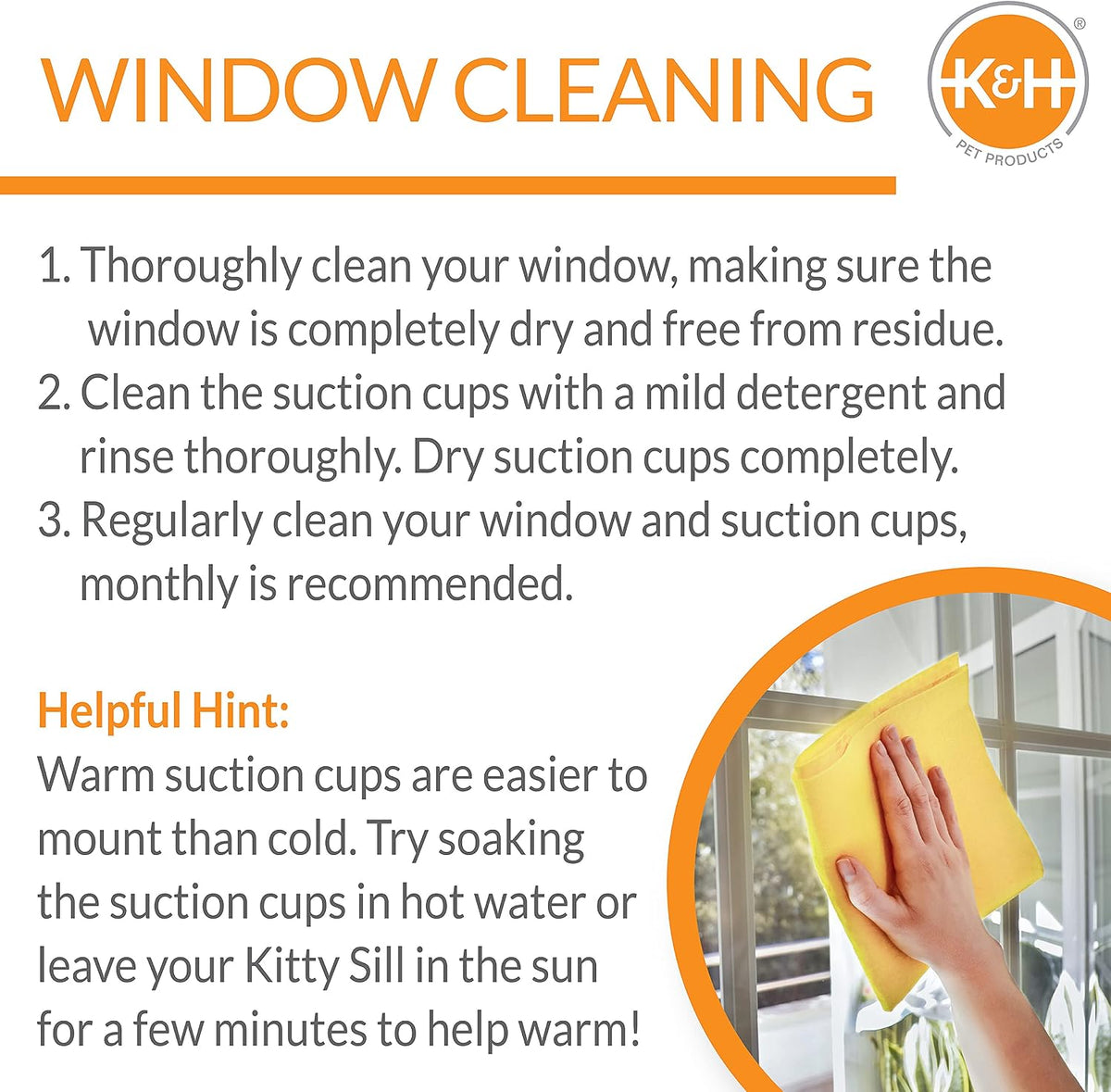 K&H Cat Window Perch, EZ Mount Double Stack Kitty Sill for Large Cats, Gray