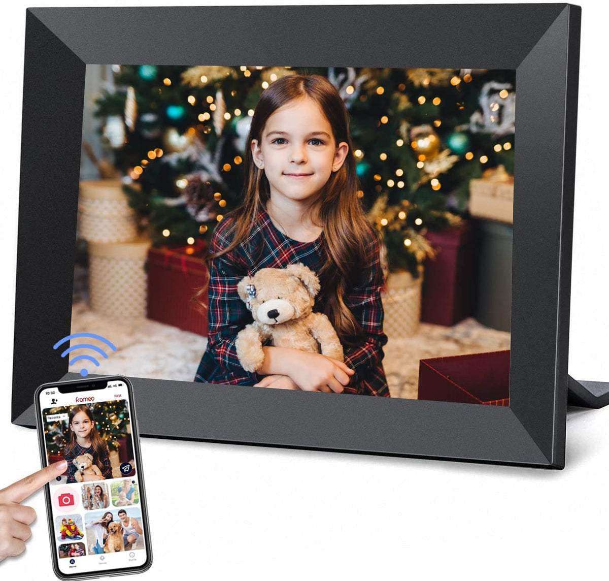 FRAMEO Digital Picture Frame,10.1" Digital Photo Frame Wifi with 32GB