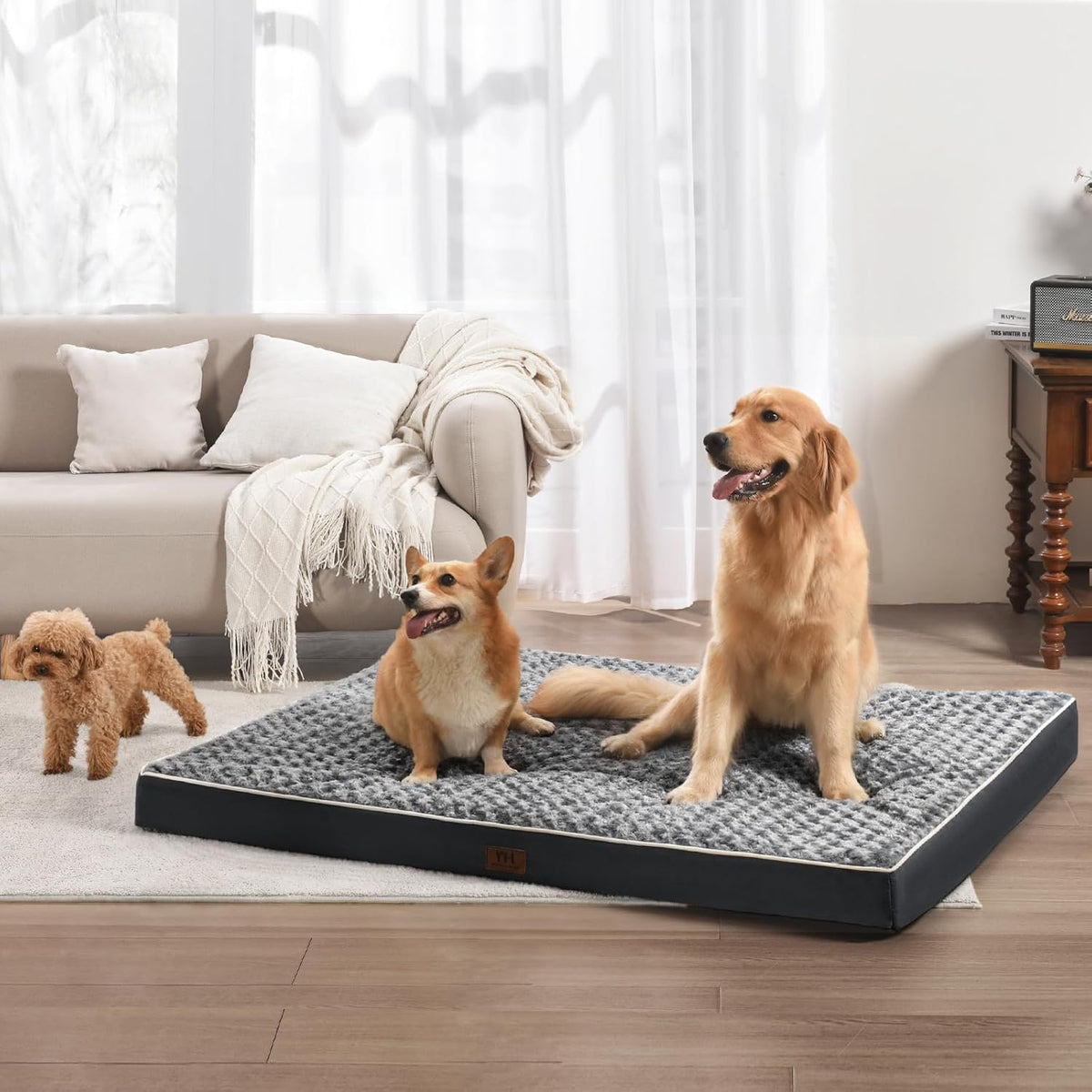 WESTERN HOME WH Orthopedic XXL Dog Bed for Jumbo Dog Washable Pet Bed, 47In