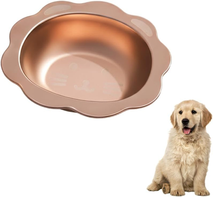 Dog Bowl, 304 Stainless Steel Pet Food Water Bowl Cute Pattern Cat Feeding Dish for Small Medium Dogs Cats