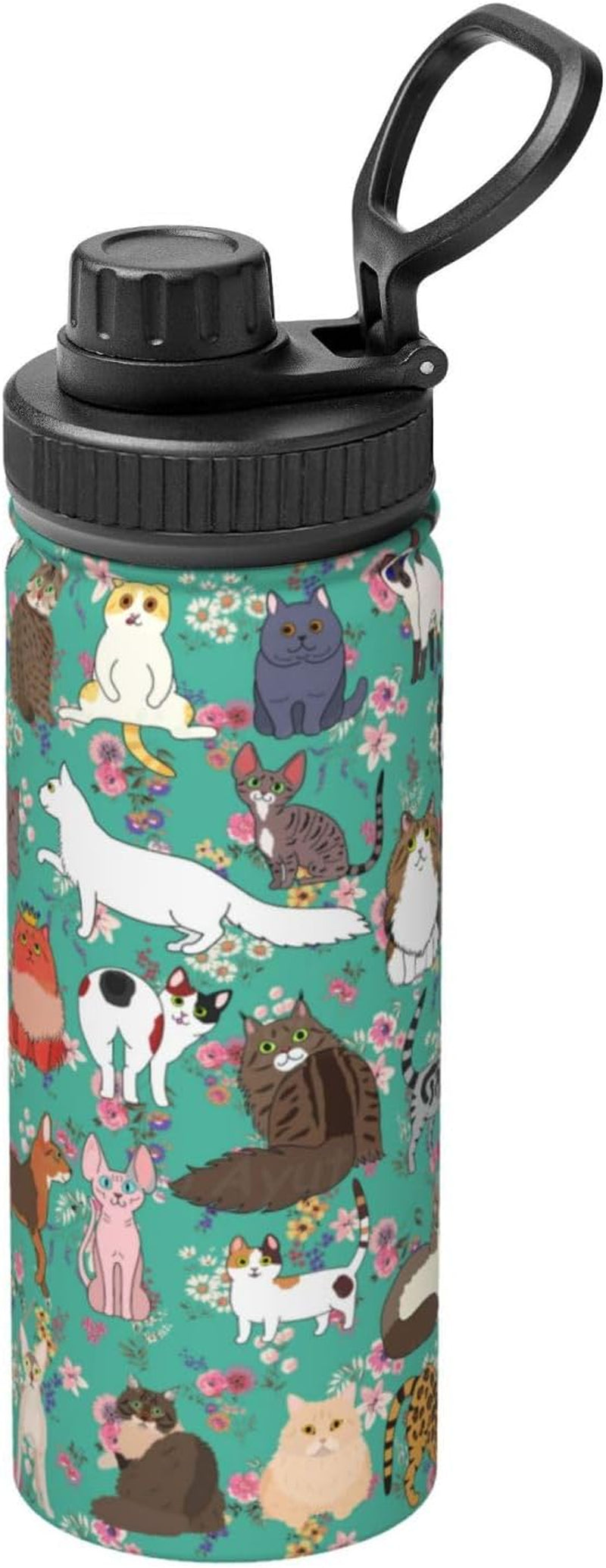 Cat Gifts Cat Water Bottle 18 Oz Stainless Steel Stainless Steel Vacuum Insulated Bottle Leak Proof Cup for Hot or Cold Drinks