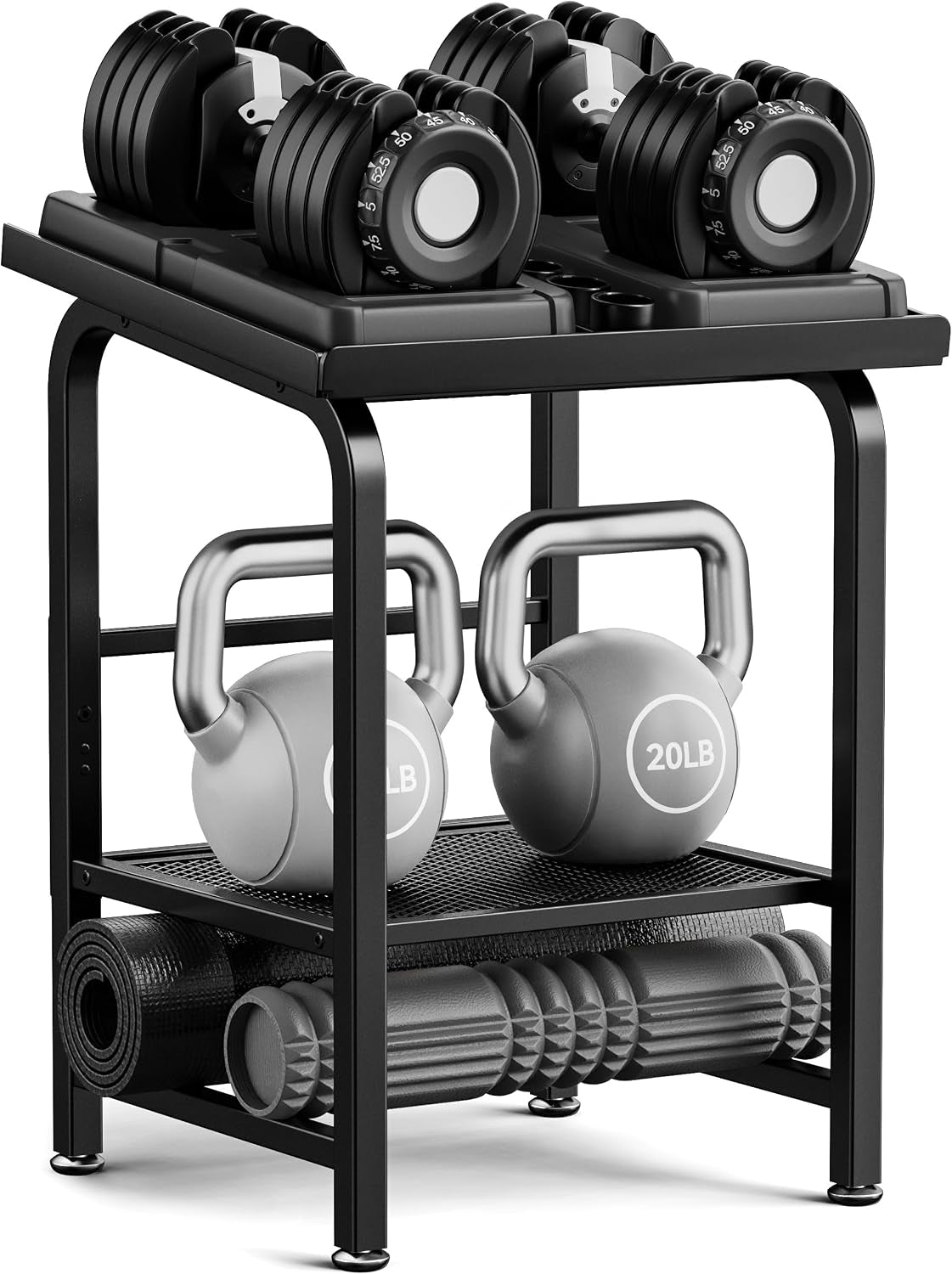 Dumbbell Rack Only Weight Stand Fits for Adjustable Weight 500Lbs Load up Heavy Duty Kettlebell Stand for Home Gym（No Dumbbell, Rack Only）