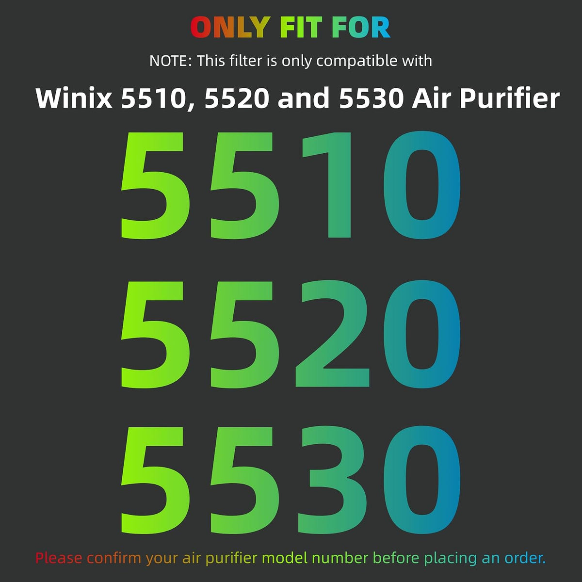 5510 5520 5530 Filter Q for WINIX 5510 5520 5530 Air Purifier Filter Replacement 1712-0123-00 for Large Room 1882 Ft²/Hr 2 H13 True HEPA Filters & 2 Activated Carbon, 2+2 Pack
