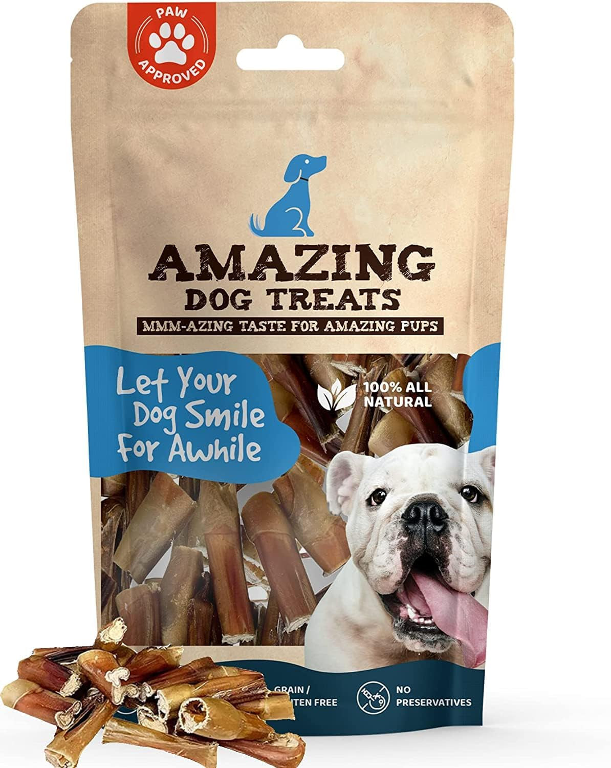 Amazing Dog Treats - Bully Stick Bites (3 Lb. Bag) Premium Dog Chews - Easily Digestible Bully Stick Dog Treat - 100% Beef Bully Bones