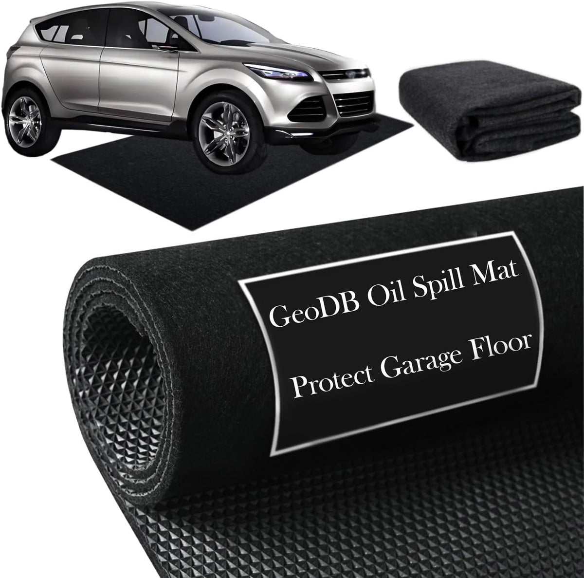 Oil Spill Mat for Driveway Garage, 72X60" Oil Drip Rubber Mat under Car