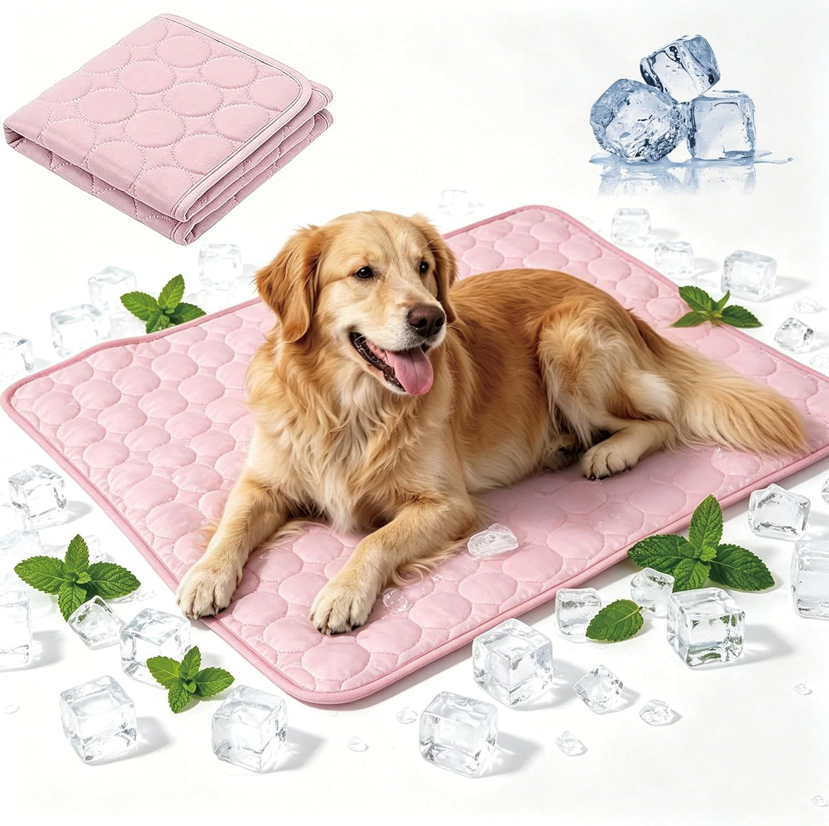 Cooling Mat for Dogs, 29" X 39" Thick & Reversible Cat Cooling Mat, for Large Pets, Breathable Summer Ice Silk Cooling Pad Portable Washable Kennel Mat in Outdoor Summer, Car, Home