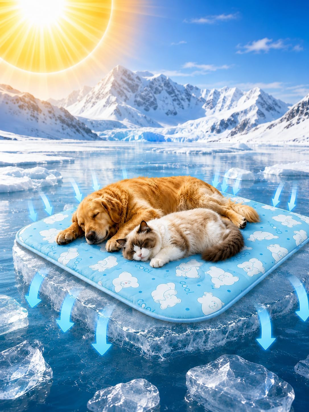 Dog Cooling Mat Gel for Indoor & Outdoor, Waterproof Non-Toxic Cooling Pad