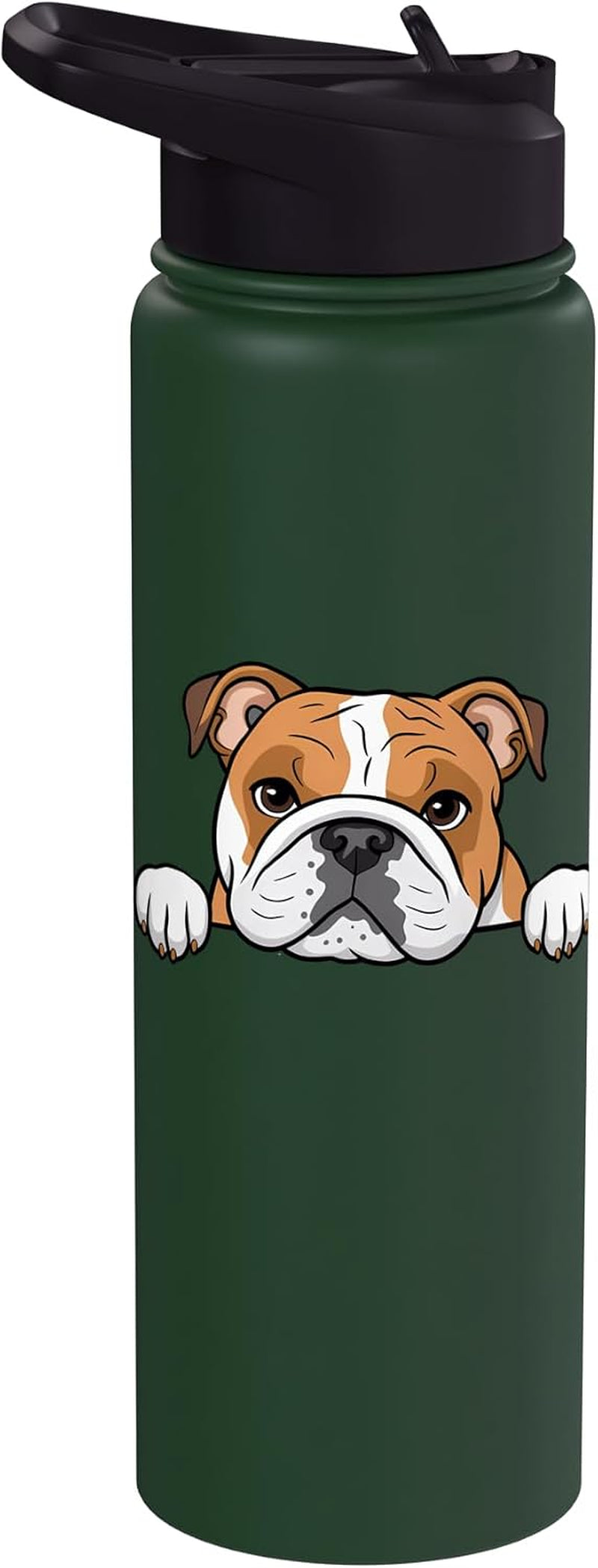 Cute English Bulldog Peeking Puppy Funny Dog Lover Stainless Steel Insulated Water Bottle