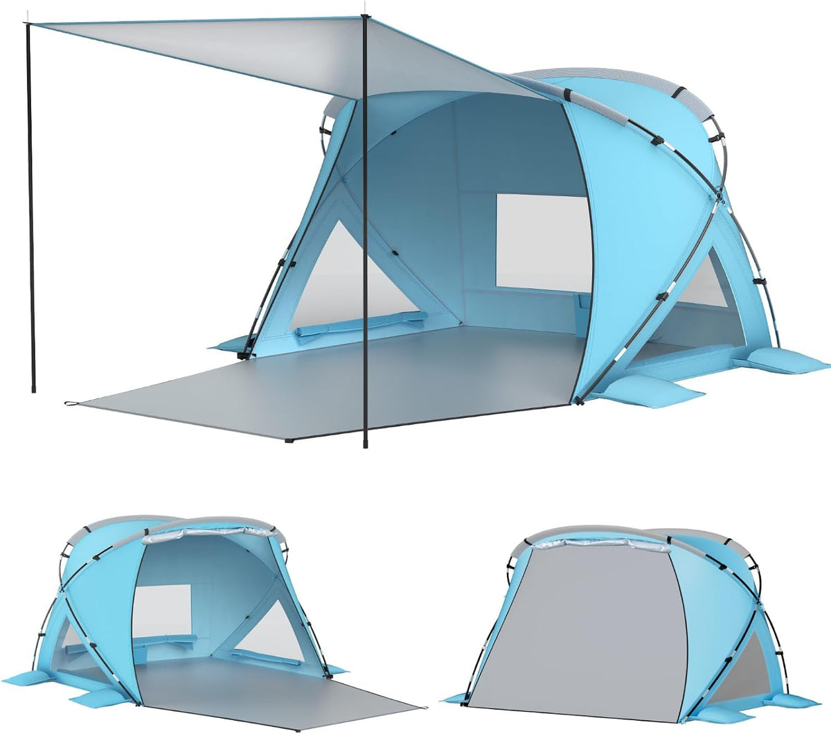 Elegear Cumbrex™ Beach Tent Sun Shelter with Canopy 4-6 Person Blue
