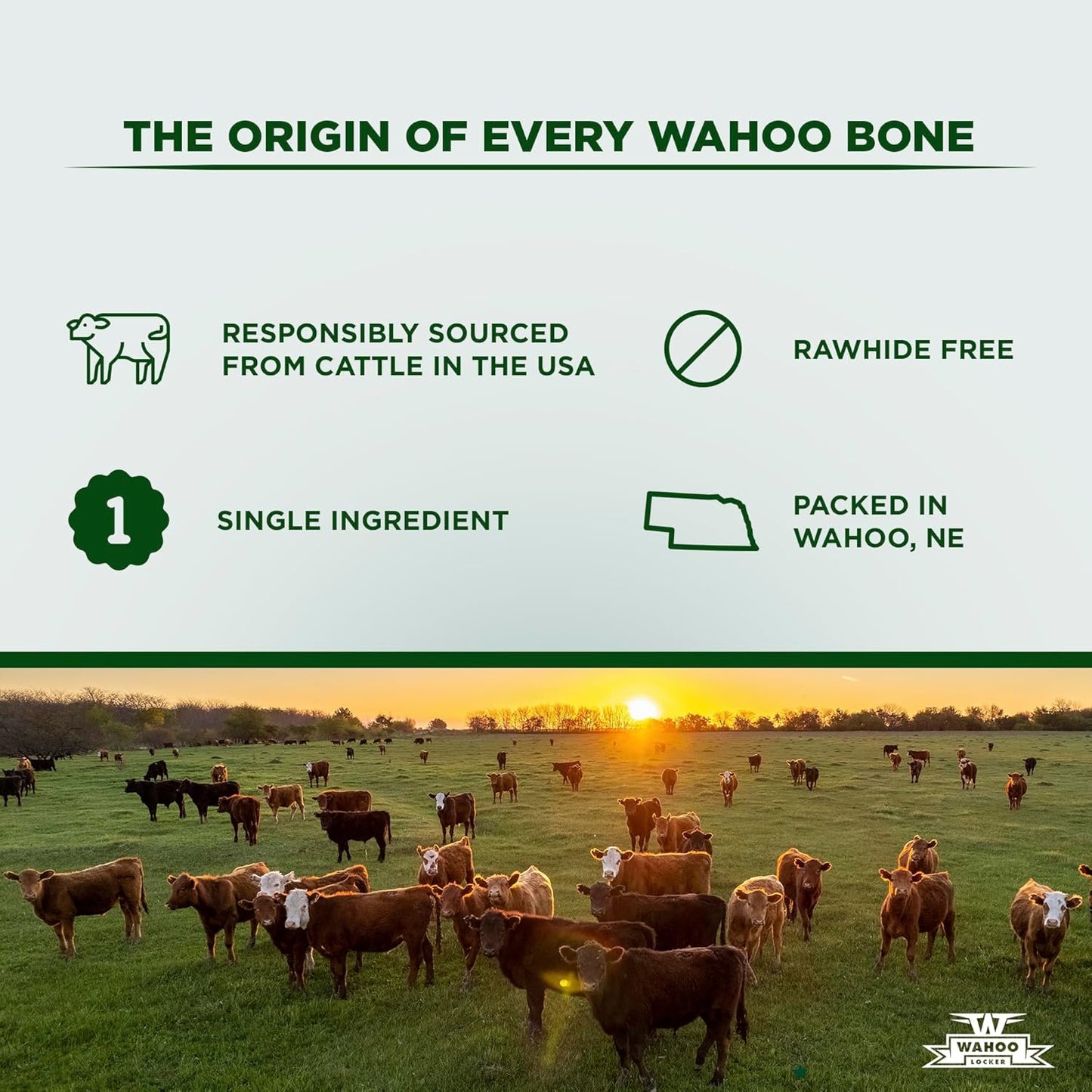 Wahoo Locker Smoked Beef Bones for Dogs, 1.5In, 4 Count