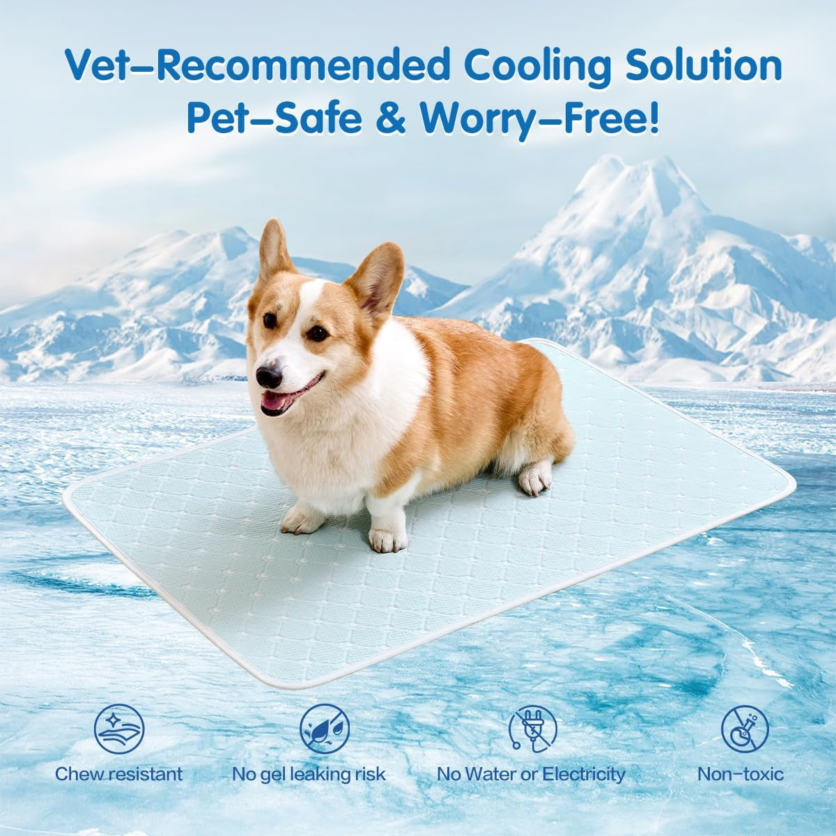 Dog Cooling Mat Instant Self Cooling Pad for Dogs & Cats 28" X 22"