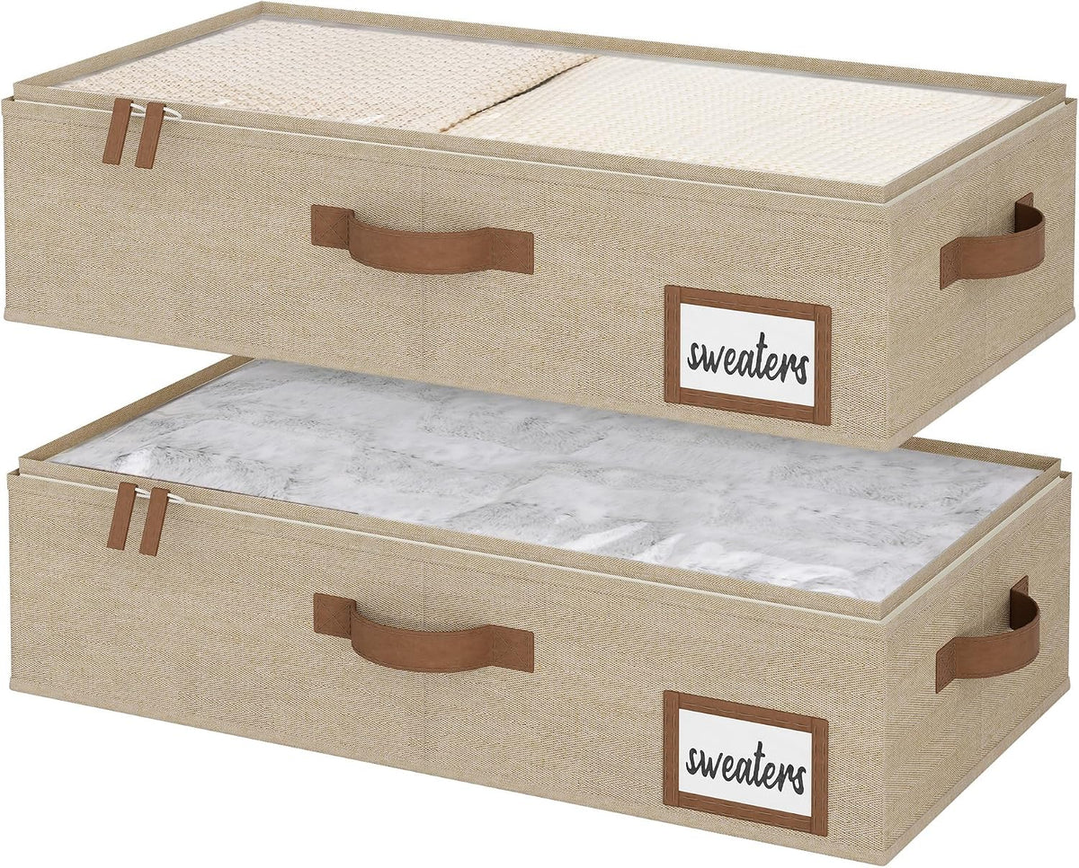 Storageworks 5 Inch Low Profile under Bed Storage Containers with Clear Lid