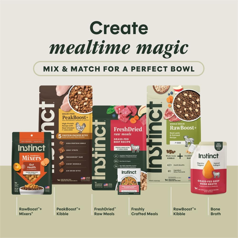 Instinct Freeze-Dried Meals, Freshdried Bites, Natural Dog Food, Grain-Free - Grass-Fed Beef, 25 Oz. Bag