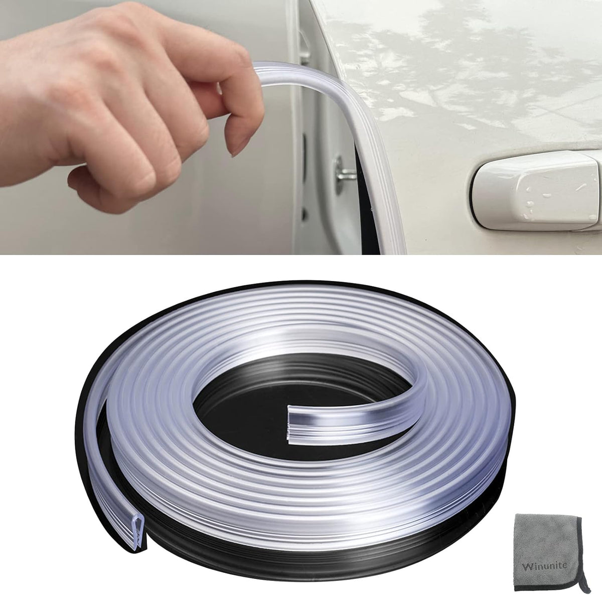 Winunite 32.8Ft (10M) Self-Adhesive Car Door Edge Guards Clear