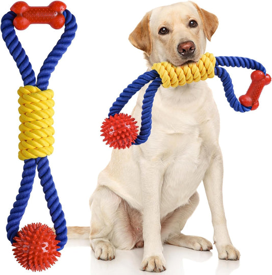 Aitmexcn Dog Rope Toy, Interactive Tug of War Toy for Medium and Large Dogs