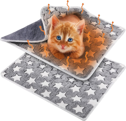 2 Pcs Self Warming Cat Bed Heating Dog Pad Mat, Large Star, 24 X 18