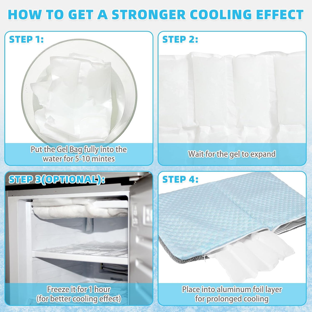 Cat Cooling Mat, Cooling Pad for Dogs Cats with Ice Gel Bag to Stay Clod Longer, Two Sided Soft Kitten Sleeping Bed for Summer, Washable for Crate Kennel, Arc-Chill Cool Fiber Q-MAX >0.45, 16.5X26"