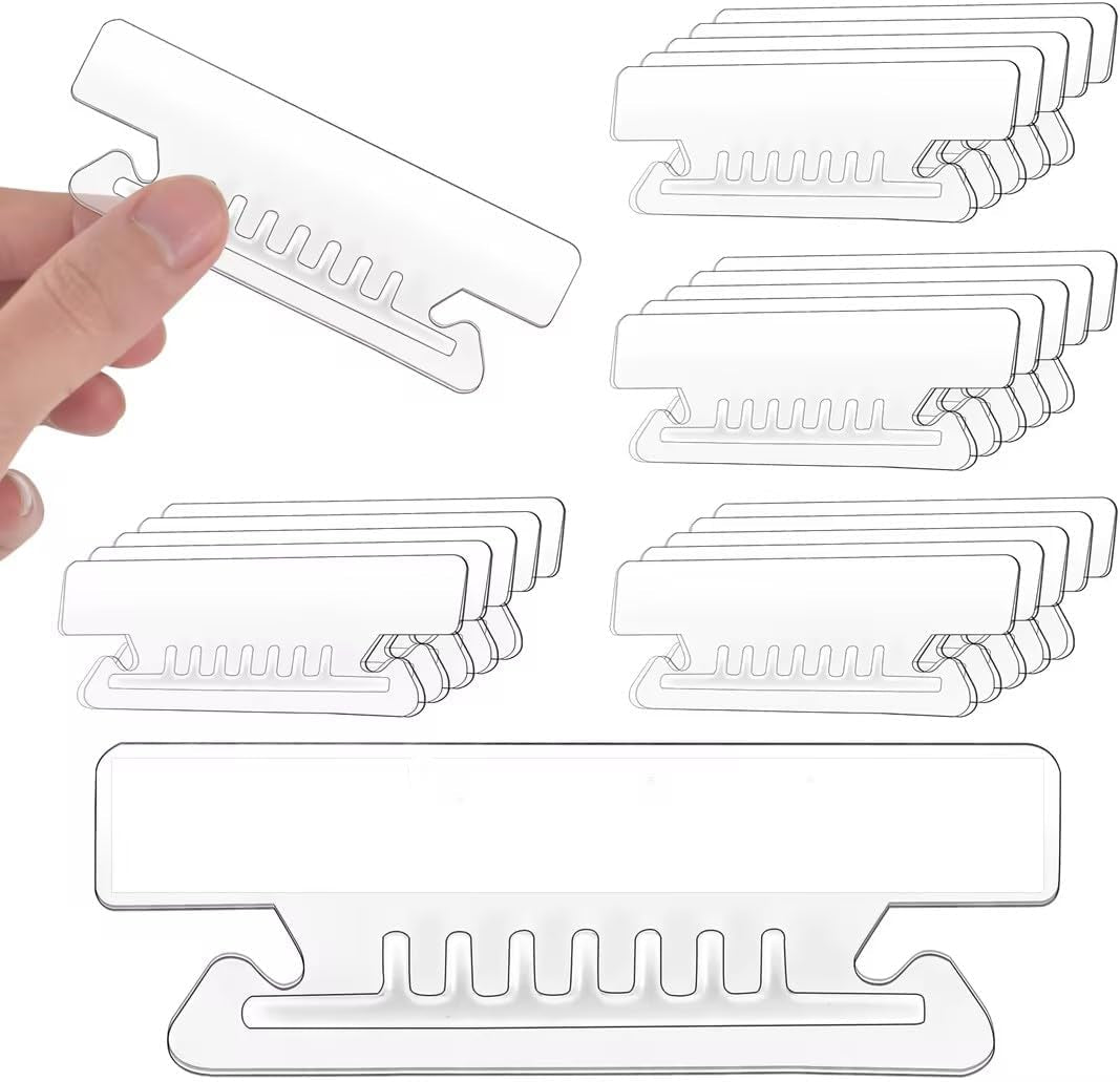 100Pcs 3 1/2 Inch Hanging File Folder Tabs Plastic Tabs for Hanging File Folders and Inserts Clear File Folder Tabs Insertable Plastic Tabs for Back to School Organizer Office Room