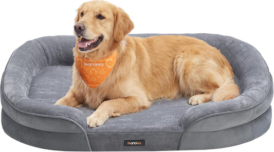 Feandrea Orthopedic Dog Bed, 41" Dog Couch with Removable Washable Cover