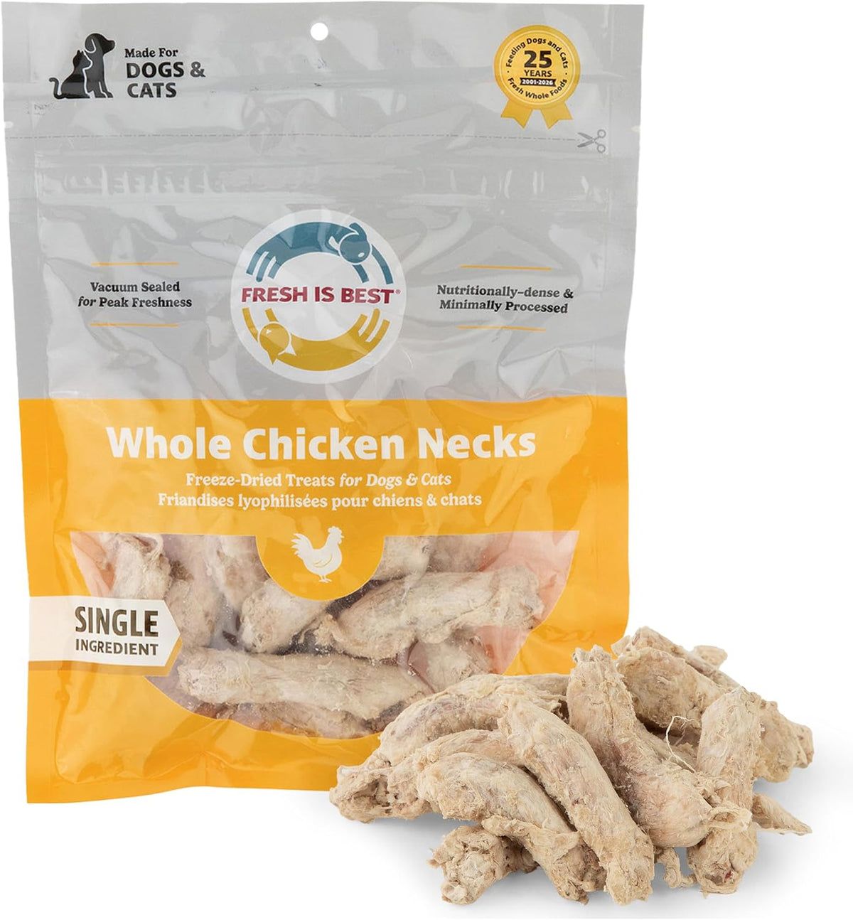 Fresh Is Best Raw Chicken Necks for Dogs & Cats – Freeze Dried Dog Treats