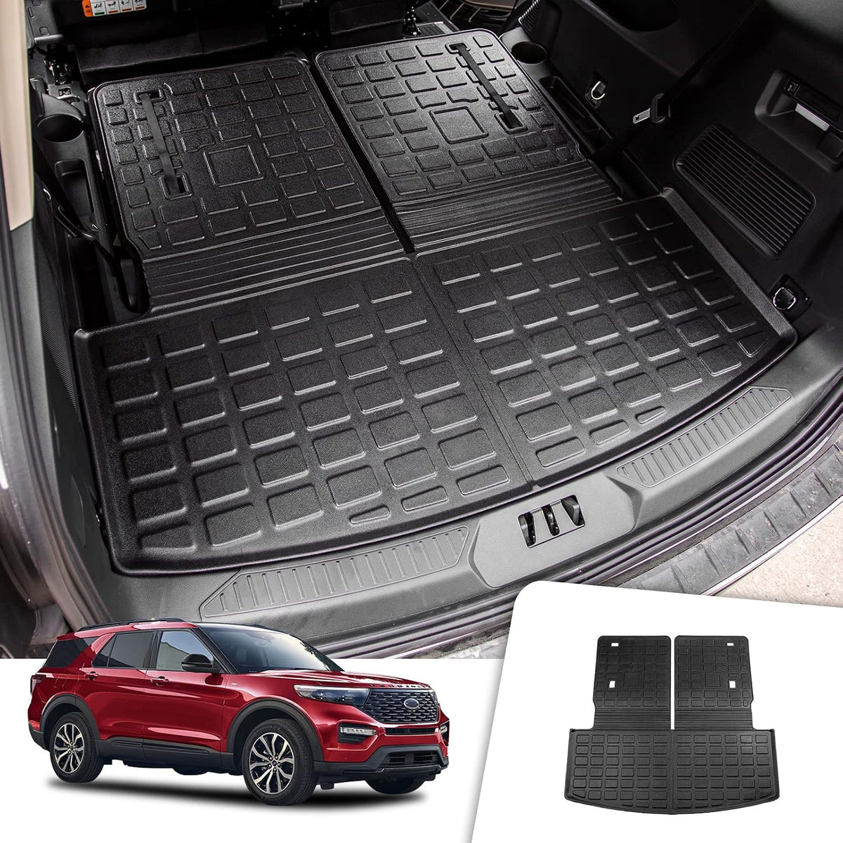 Rongtaod Cargo Mat for 2020-2026 Ford Explorer 6&7 Seats Accessories