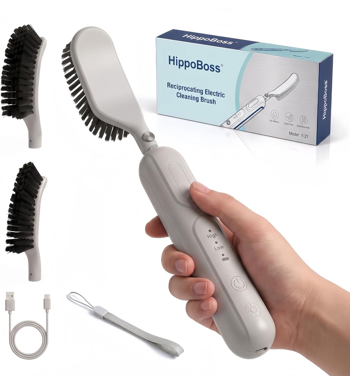Reciprocating Electric Scrubber for Tile & Grout, Scrub Brush for Cleaning