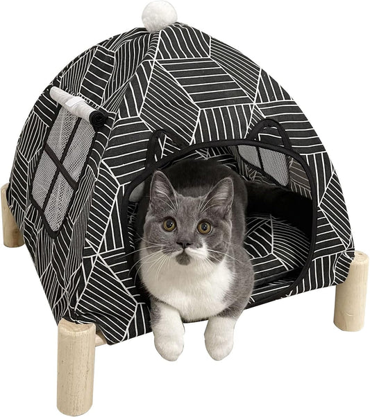 Elevated Pet Hammock Bed Tent House - Indoor/Outdoor, Quick Setup