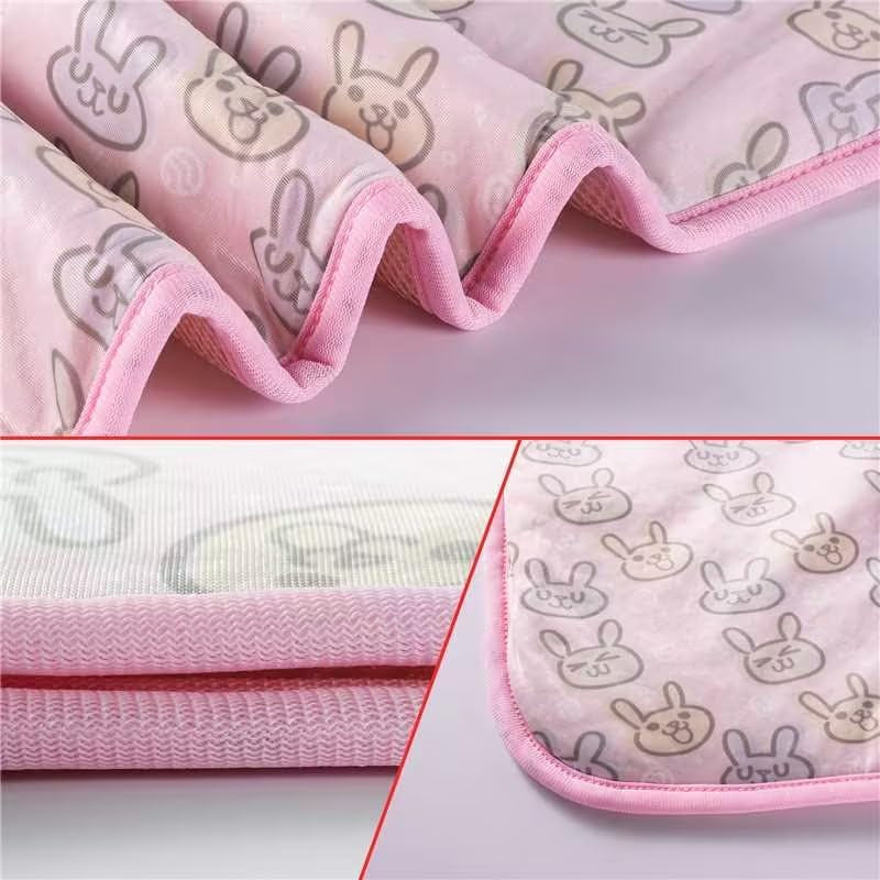 NACOCO Pet Cooling Mat Cat Dog Cushion Pad Summer Cool down Comfortable Soft for Pets and Adults (M, Pink)