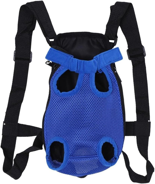 Pet Dog Front Carrier Backpack,Breathable Sandwich Mesh Chest Tote Bag with Adjustable Strap for Small Dogs Cats Walking Travel(Xl,Blue)