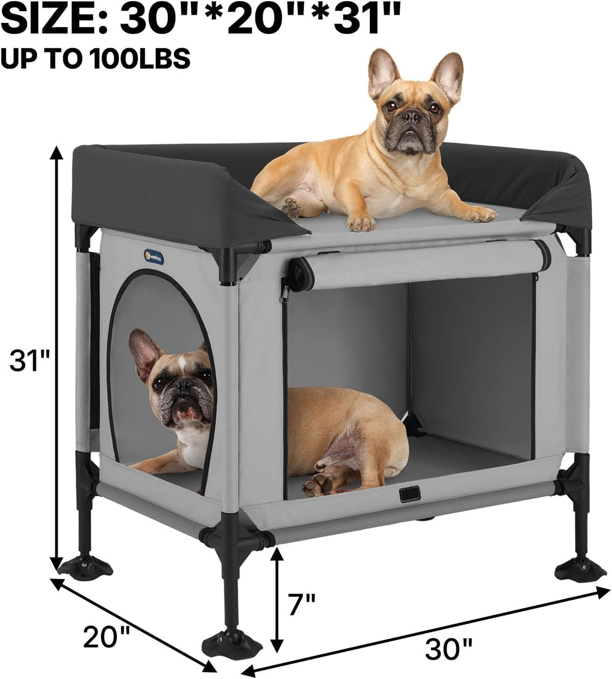 Veehoo Bedside Dog Bed, Dog Bassinet Bunk Beds for Small Dogs