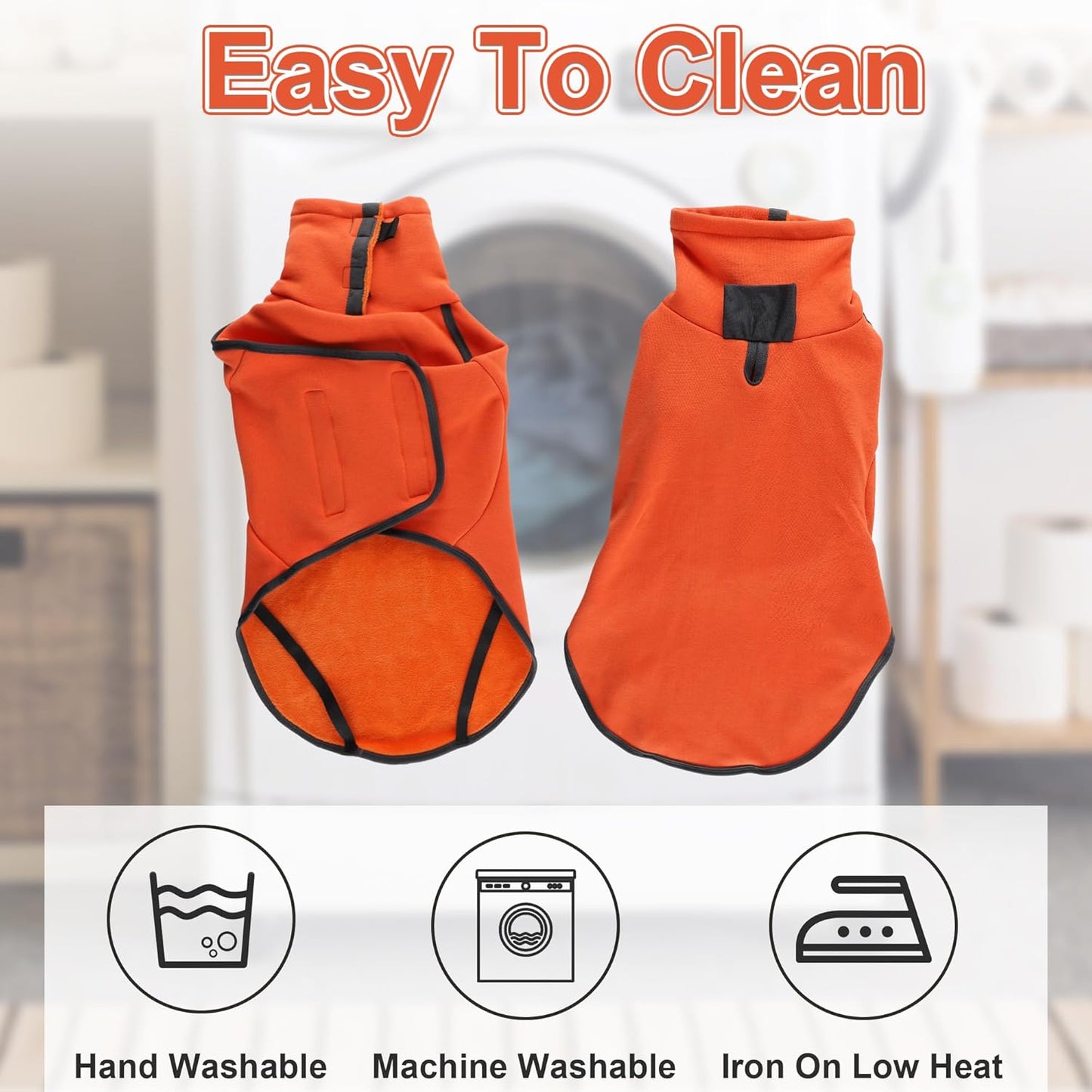 Dog Winter Coat, Fleece Dog Sweater, Cold Weather Jacket Vest Shirt Pajamas Jumpsuit Apparel Pet Outfits for Walking Hiking Sleep, Orange 3XL