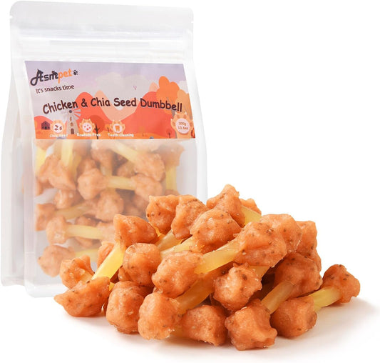 Dog Treats Chews, Chicken Wrapped Cod Dumbbell Training Snacks