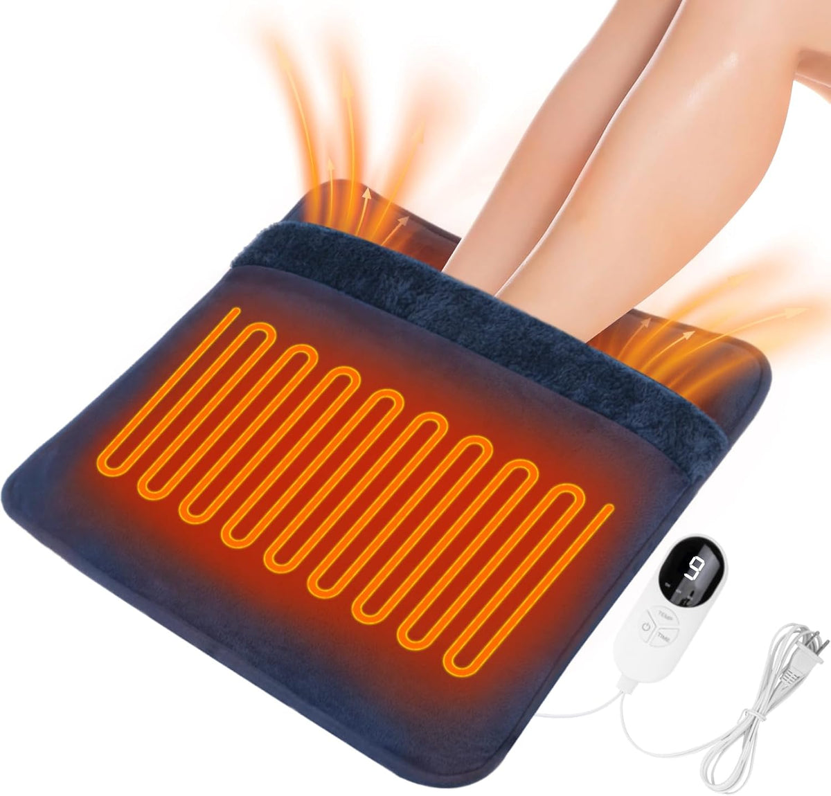 Double Sided Electric Foot Warmer with LED Display, Heating Pad for Feet