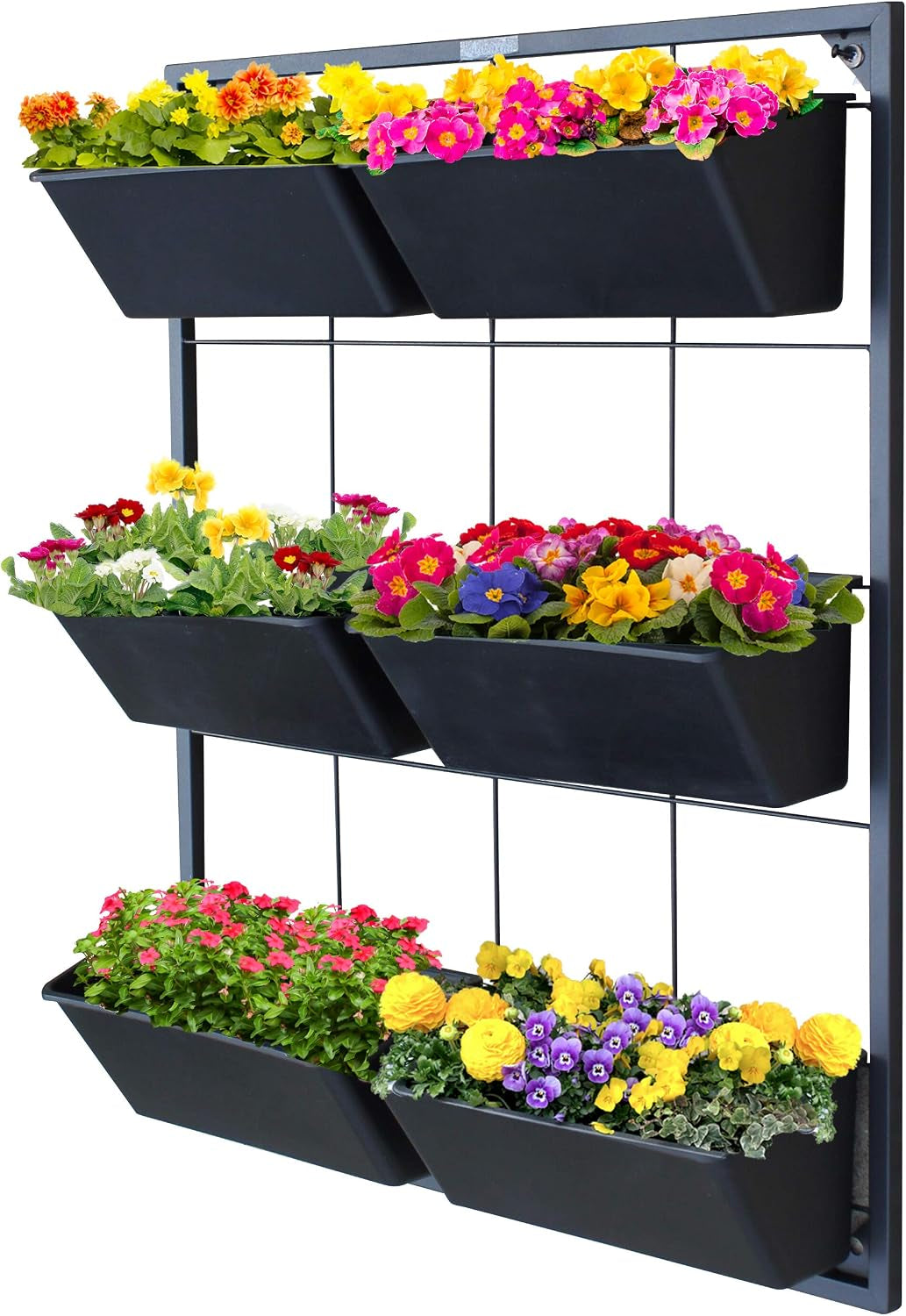 Vertical Wall Planter with 6 Removable Pots for Indoor or Outdoor