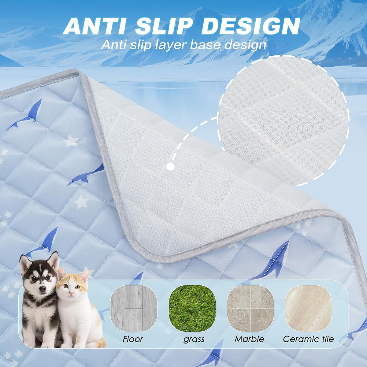 Cooling Mat for Dogs, Cooling Mat for Cats, Breathable Gel-Free, 21 X 27 In