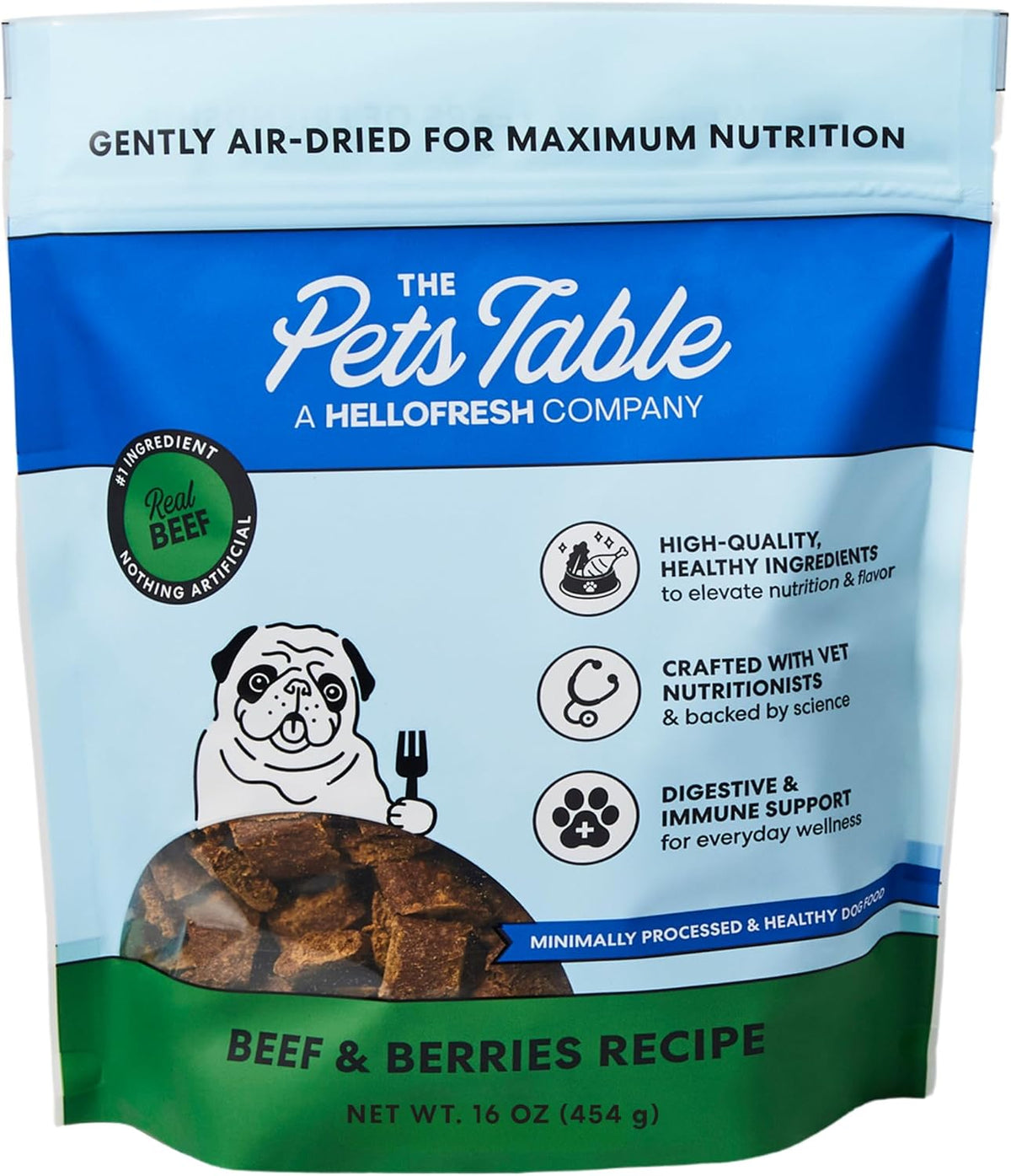 The Pets Table Air Dried Dog Food, Beef & Berries, 1 Lb (16 Oz)