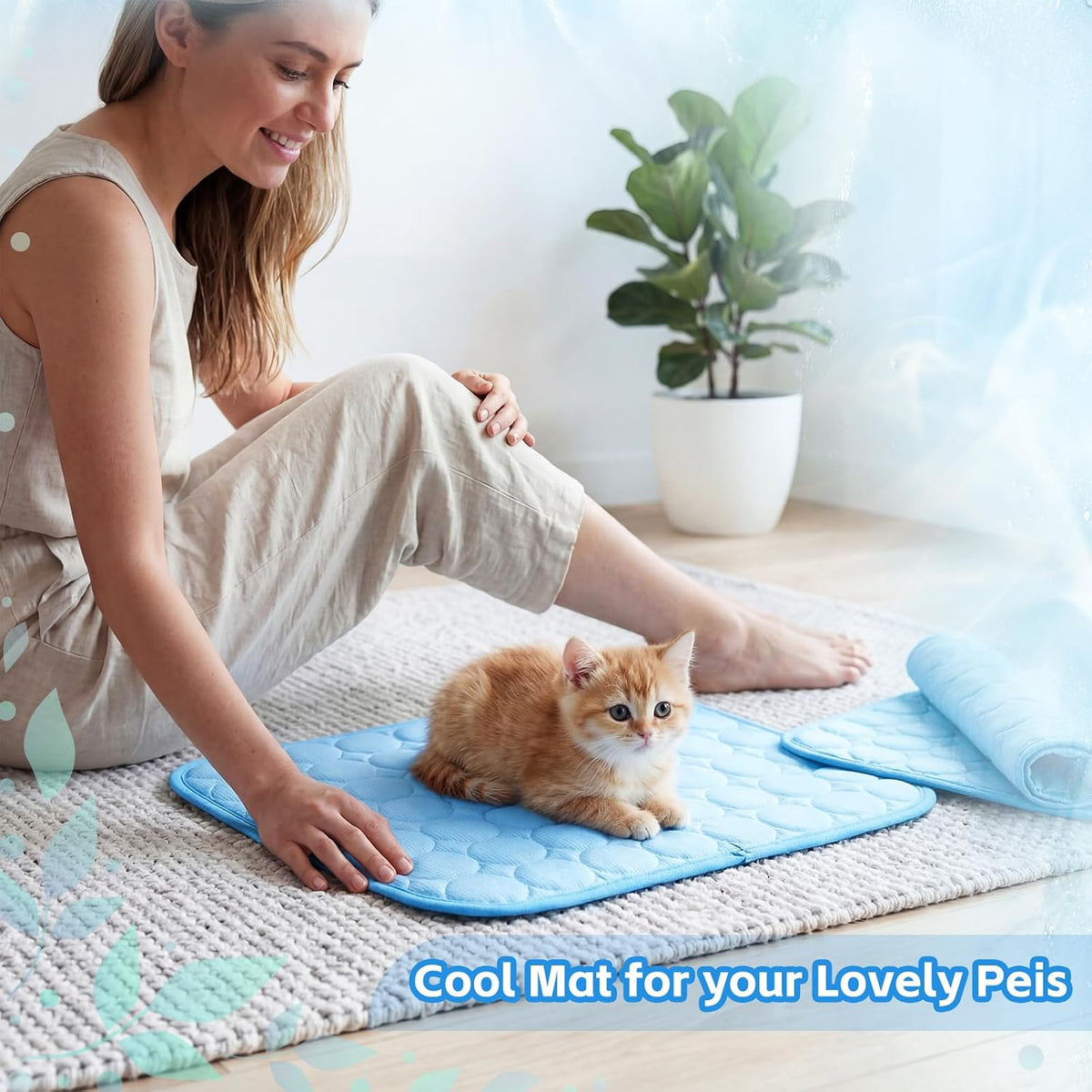 Jetec 3 Pcs Guinea Pig Cooling Mat, Small Animal Beds,Summer,Pink