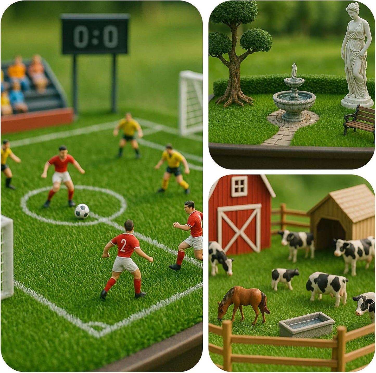 Shindel 4 Packs Fake Grass Decor for Crafts, 6" X 6" Fairy Artificial Moss for Miniature Garden, Dollhouse Accessories Diorama Supplies DIY Decoration