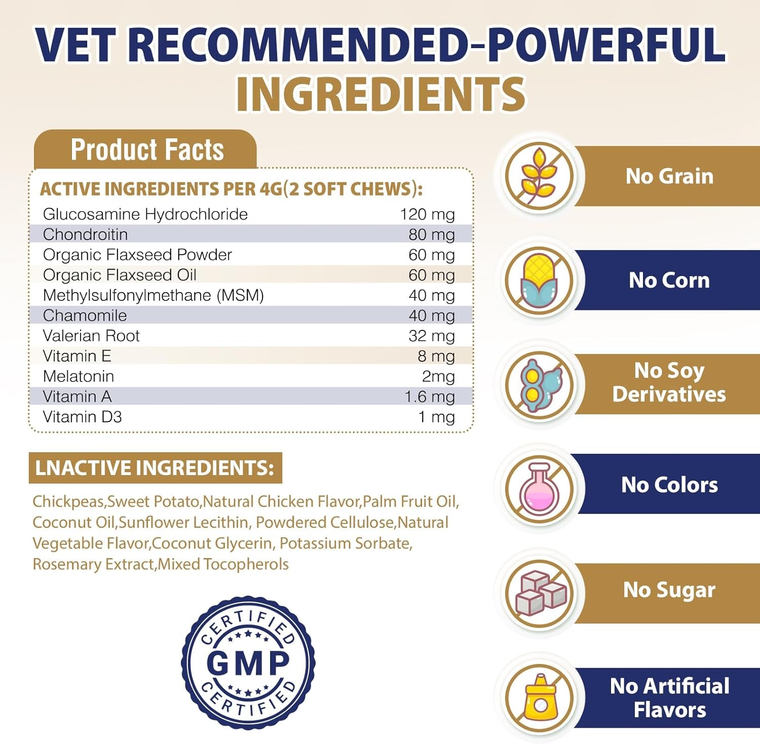 Hip and Joint Supplement for Dogs 200 Dog Calming Chews with Glucosamine, Chondroitin, Msm, Omega3, Melatonin for Senior Dogs Anxiety Pain Relief anti Inflammatory Small/Medium/Large Dog -Chicken