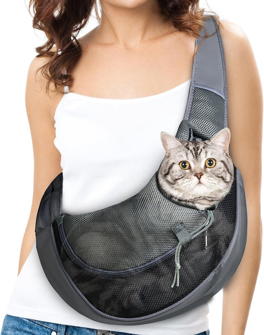 Cat Sling Carrie for Cats under 11 Lbs with Adjustable Strap