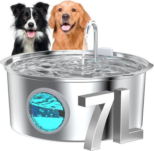 Dog Water Fountain for Large Dogs: 7L/236Oz/1.8G Dog Fountain
