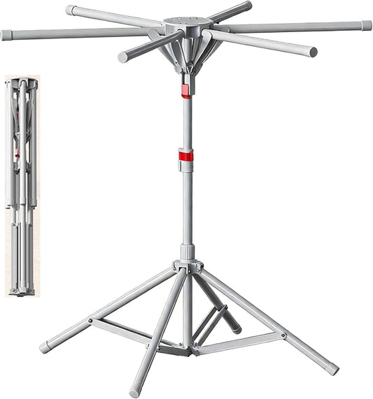 Clothes Drying Rack Outdoor Tower Rack Portable Foldable Collapsible Hanging Dry Rack, Grey