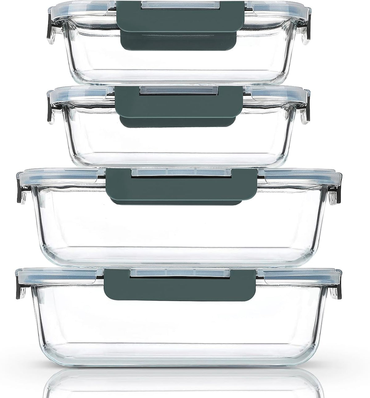 M MCIRCO 80 Oz & 36 Oz Extra Large Glass Food Storage Containers with Lids